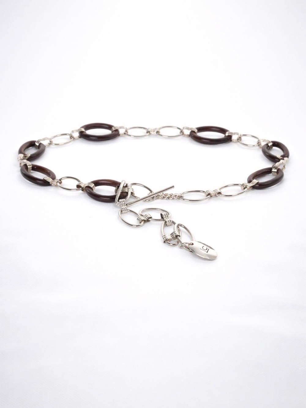 NWOT Elegant Wood and Silver Elegant Belt with Adjustable Clasp